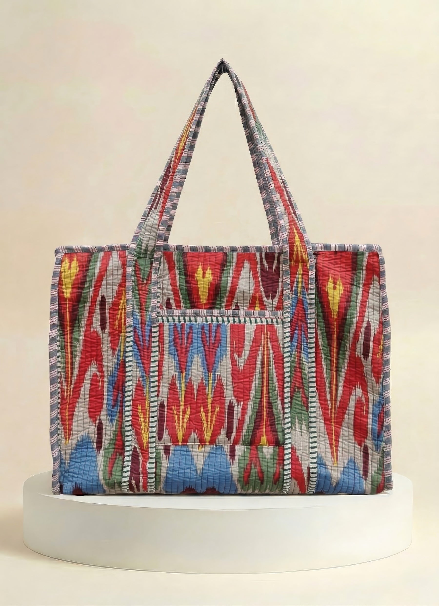 Zip Tote  - Red Abstract